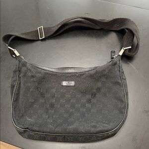 Gucci Black Monogram Shoulder Bag